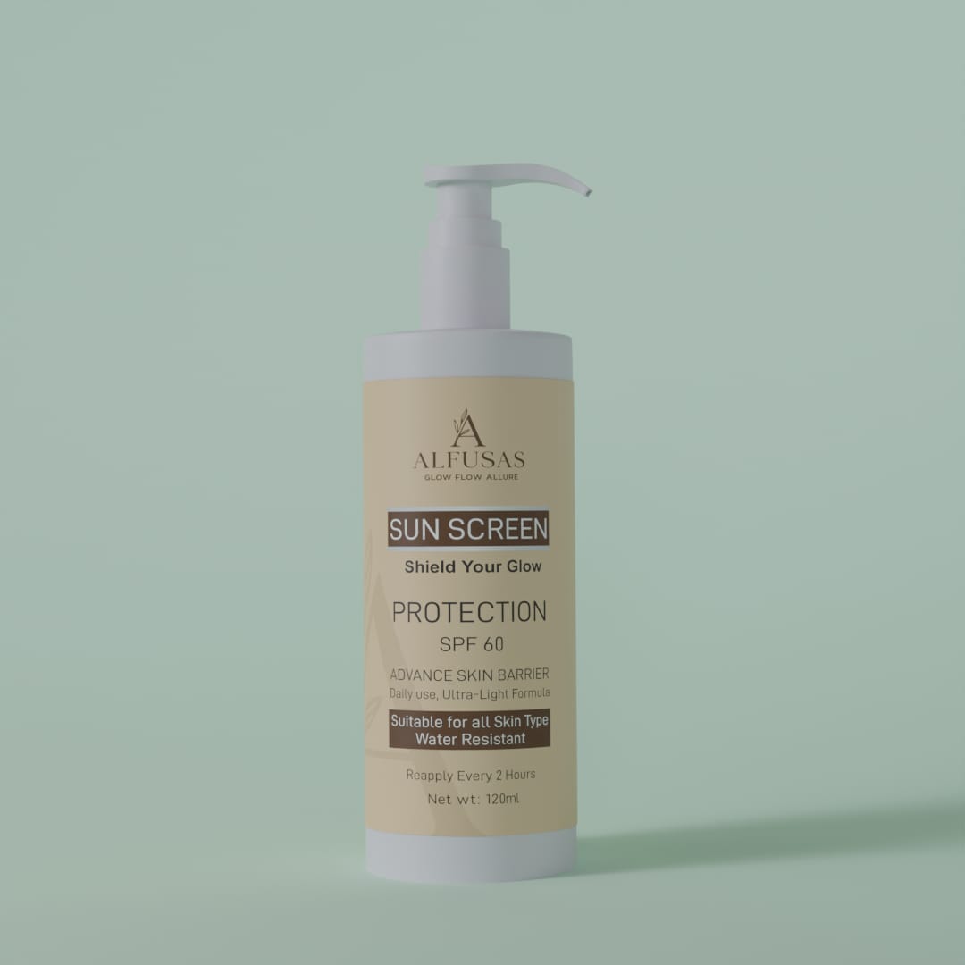 Alfusas Sunscreen SPF 60  Broad Spectrum UVA/UVB Protection  Lightweight & Non-Greasy
